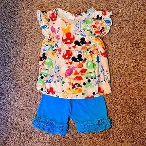 Girls Size 3T Mickey Mouse Ruffle 2 Piece set